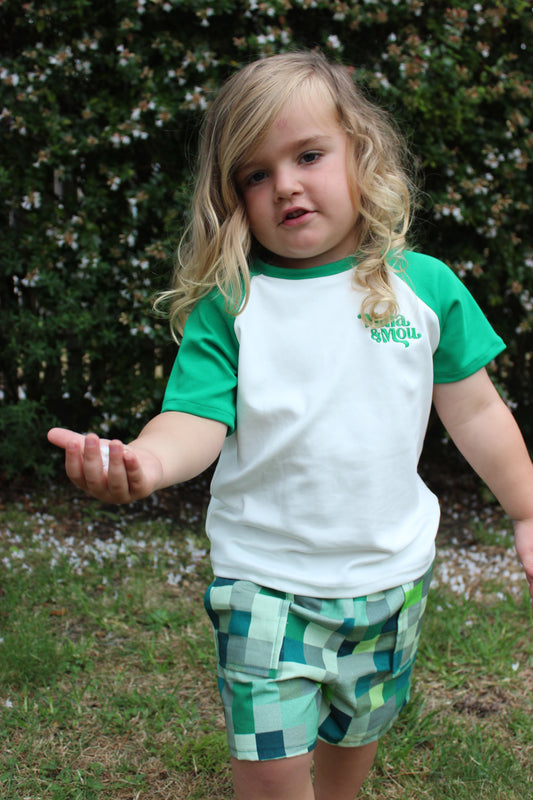 Groovy Green Raglan Tee