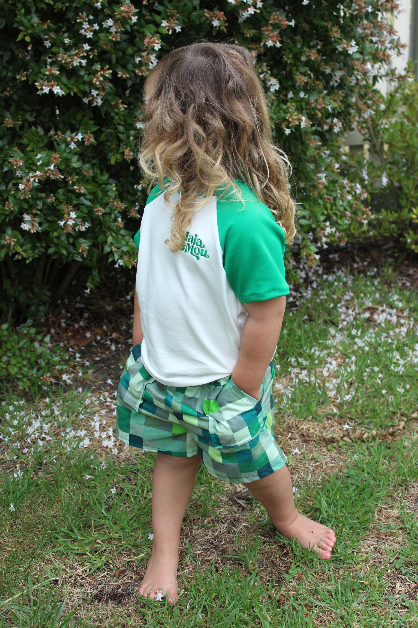 Groovy Green Checkered Shorts