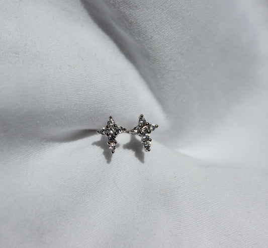 Gold & Silver Cross Stud Earrings