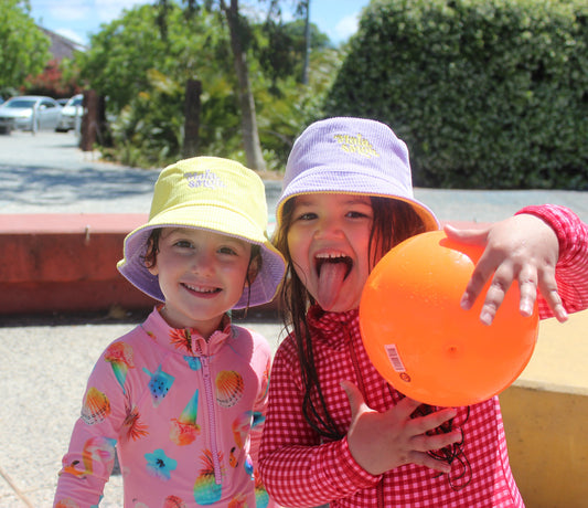 Reversible Bucket Hat - Lilac & Yellow