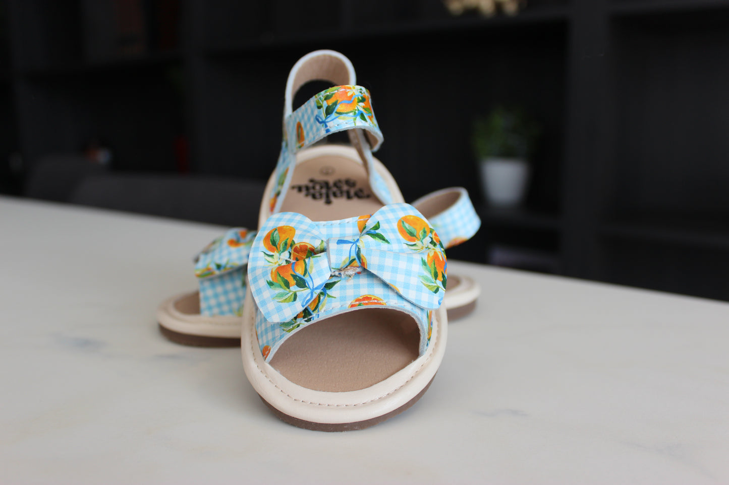 Sweetest Little Orange Leather Sandals