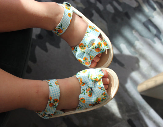 Sweetest Little Orange Leather Sandals