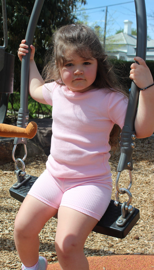 Maia & Mou Basics - Light Pink Ribbed Shorts