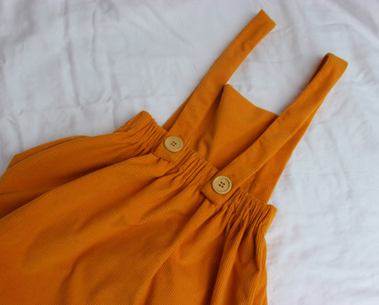 Corduroy Pinafore - Red/Yellow/Blue