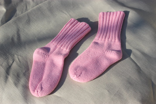 Pink Knitted Cotton Baby Socks