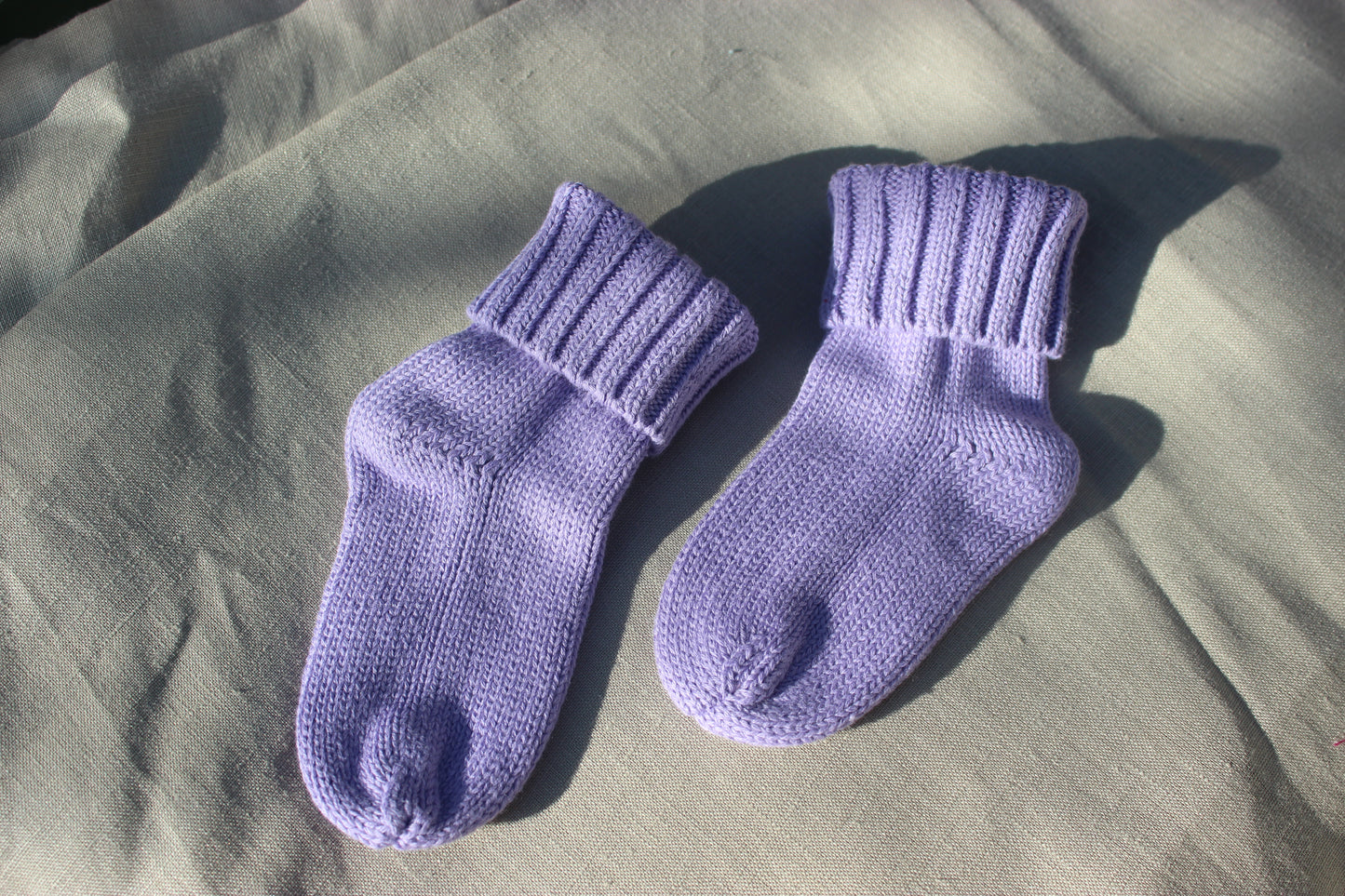 Purple Knitted Cotton Baby Socks