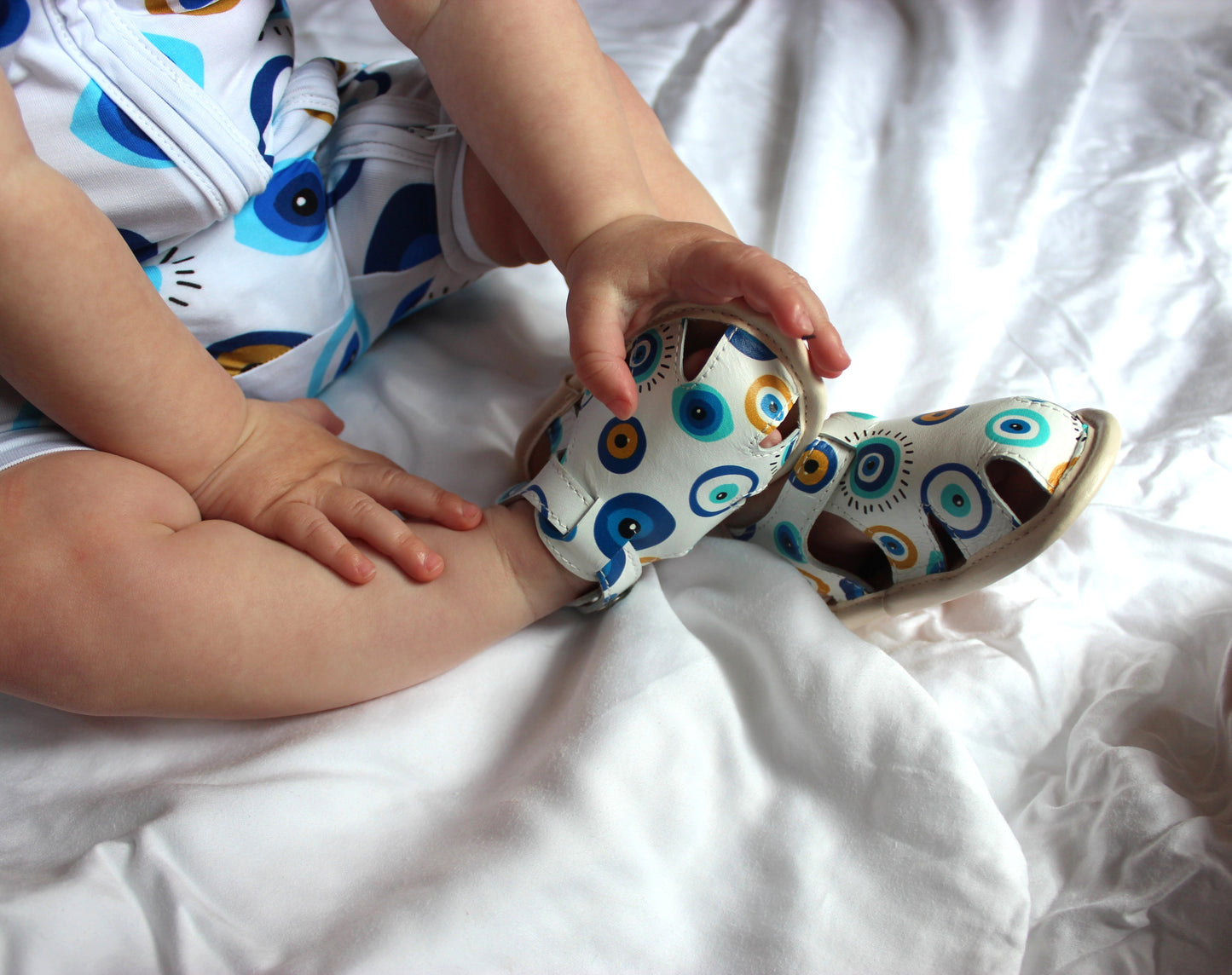 Infant Hellenic Halo Leather Sandals