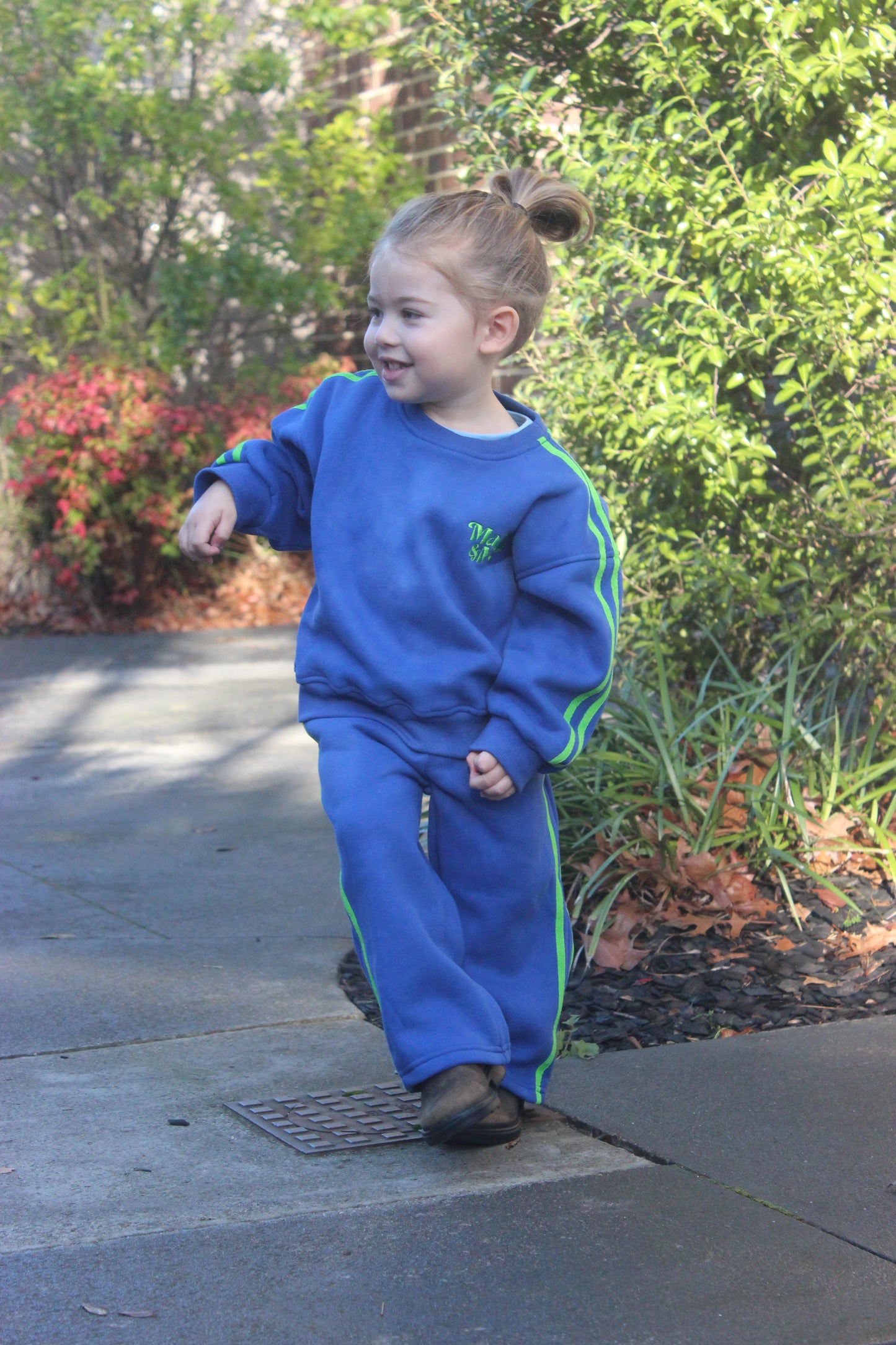 Blue and Green Trackie Pants
