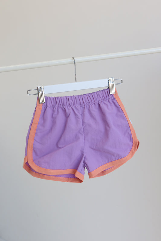 Lilac & Orange Swishy Shorts