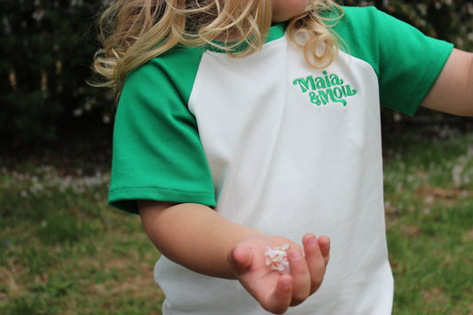 Groovy Green Raglan Tee