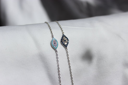 Light & Dark Blue Evil Eye Bracelet