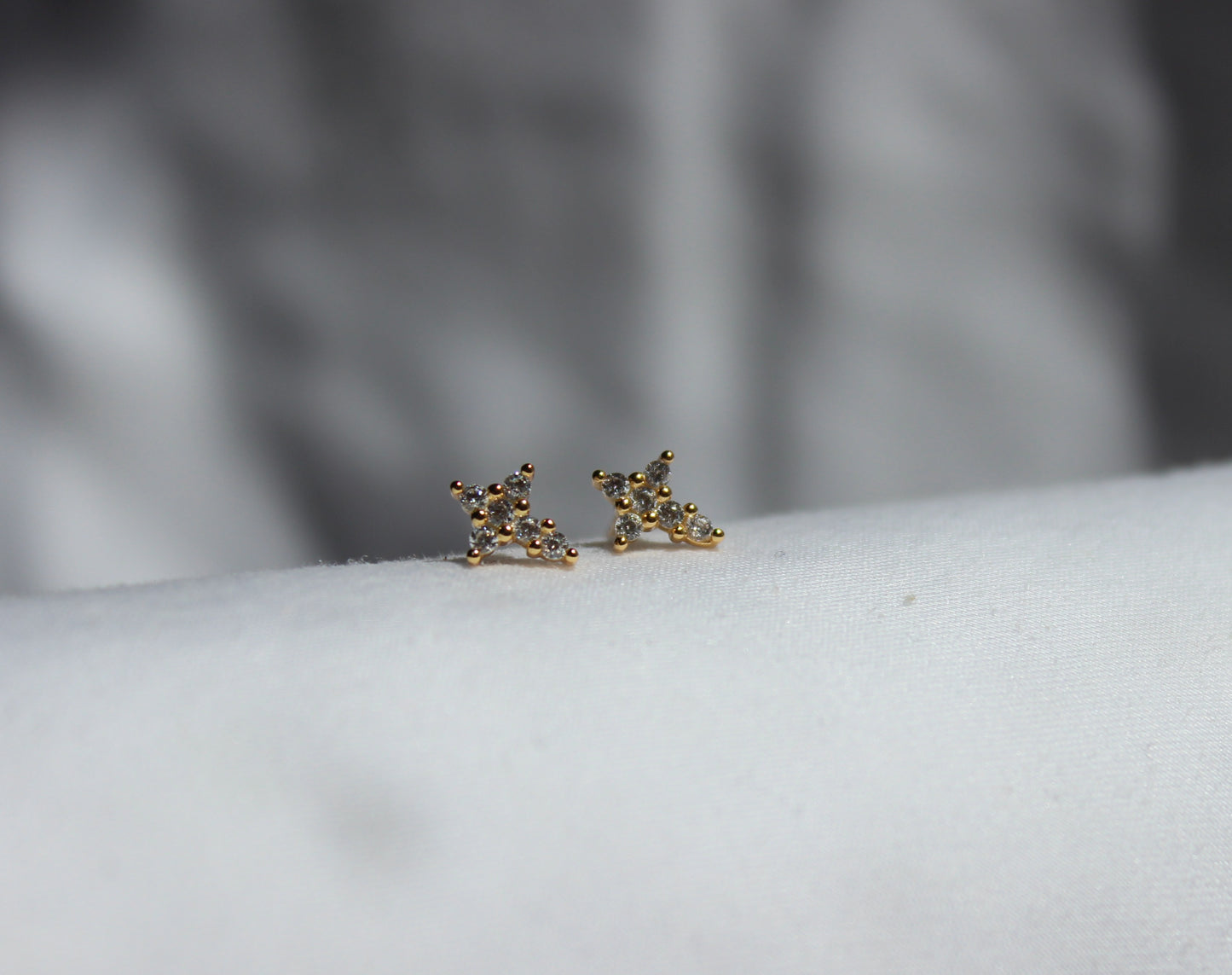 Gold & Silver Cross Stud Earrings