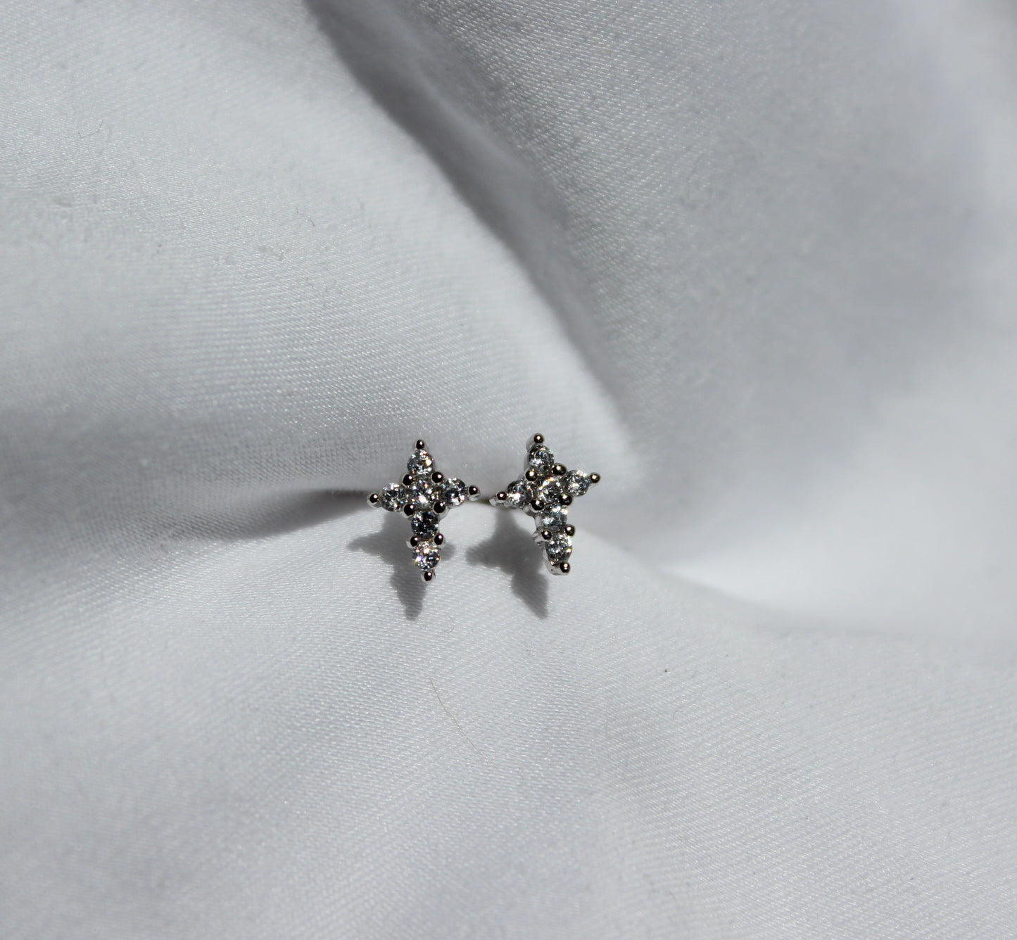 Gold & Silver Cross Stud Earrings