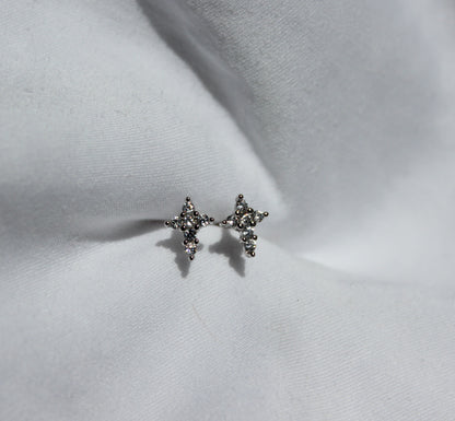 Gold & Silver Cross Stud Earrings