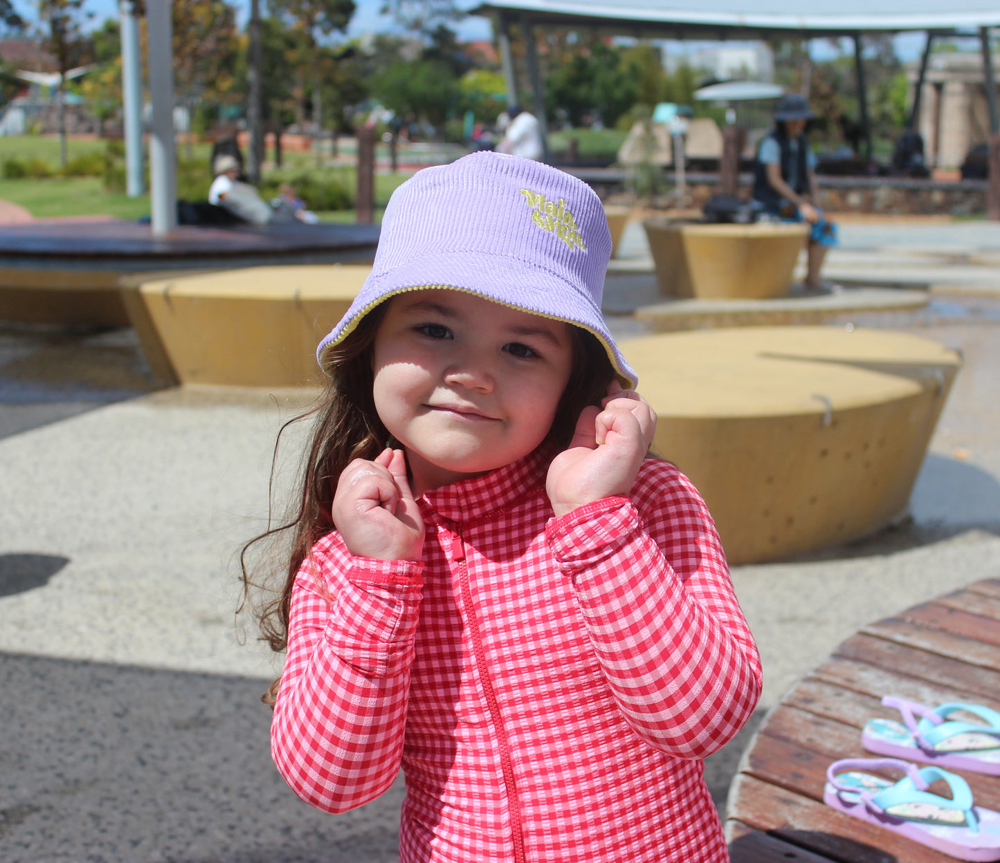 Reversible Bucket Hat - Lilac & Yellow