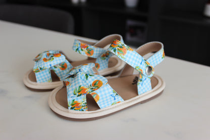 Sweetest Little Orange Leather Sandals