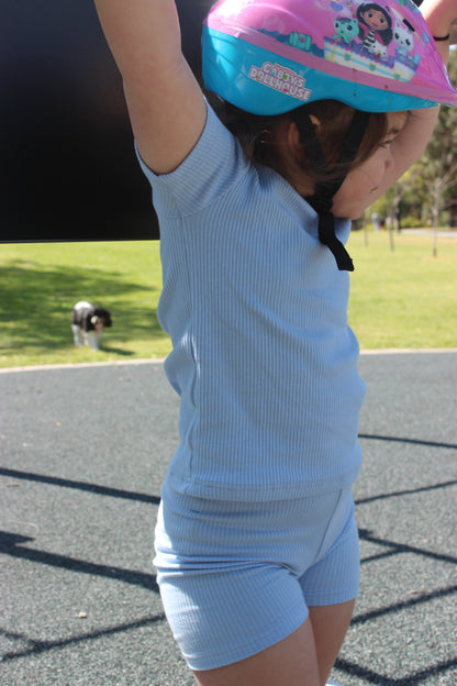 Maia & Mou Basics - Light Blue Ribbed Tee