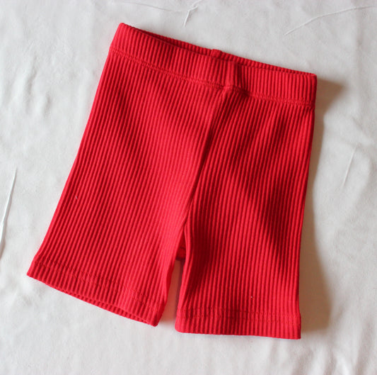 Maia & Mou Basics - Red Ribbed Shorts
