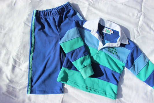 Matchy Rugby Trackies Blue/Teal