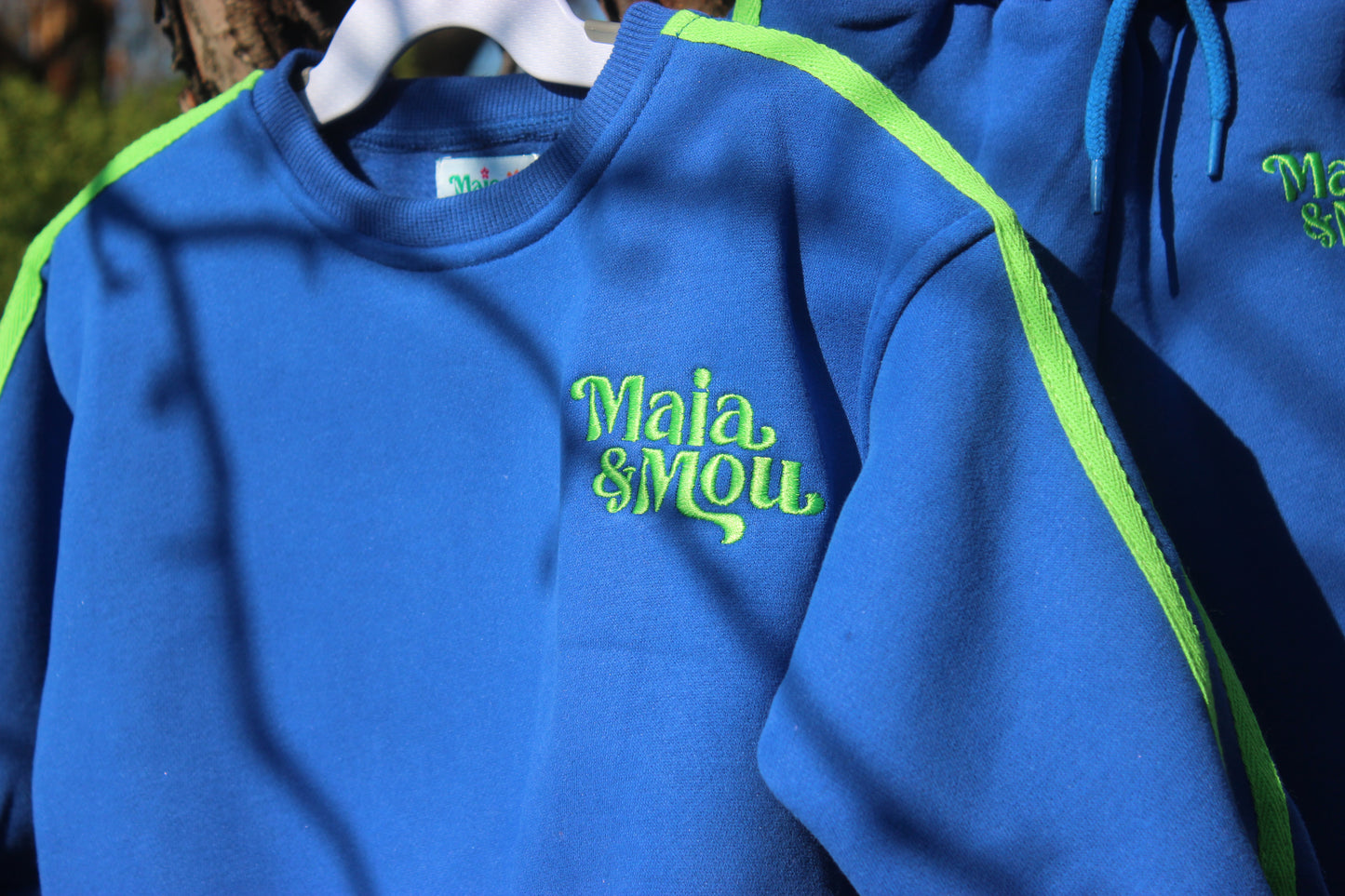 Blue & Lime Trackie Set