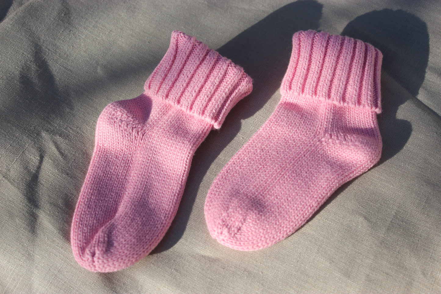 Pink Knitted Cotton Baby Socks