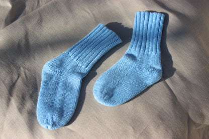 Blue Knitted Cotton Baby Socks