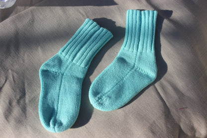 Mint Knitted Cotton Baby Socks