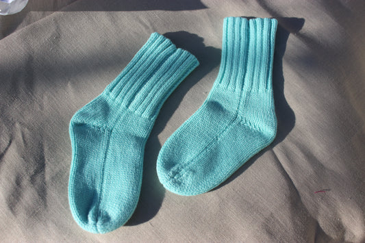 Mint Knitted Cotton Baby Socks