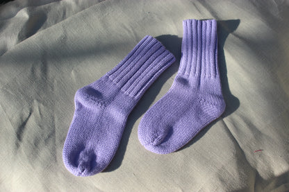 Purple Knitted Cotton Baby Socks