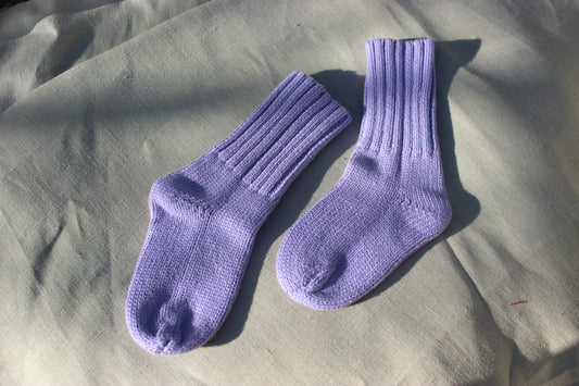 Purple Knitted Cotton Baby Socks