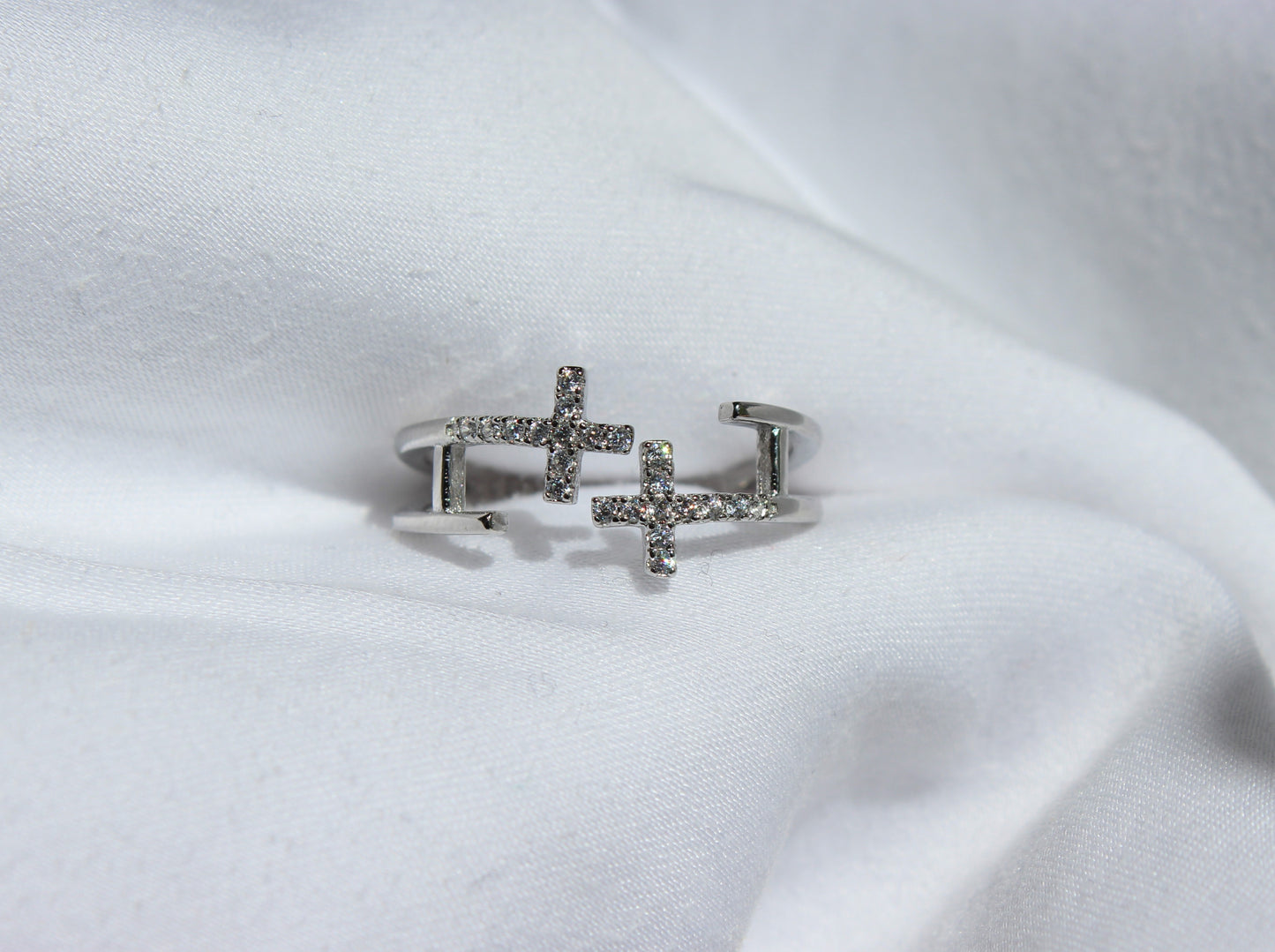 Adjustable Cross Ring - Gold & Silver