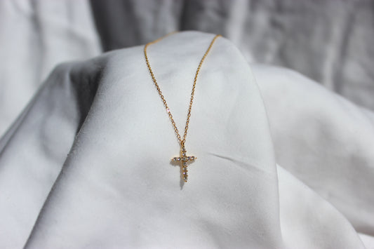 Cubic Zirconia Cross Necklace