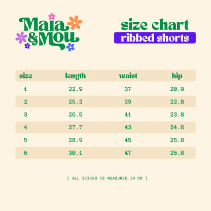 Maia & Mou Basics - Blue Ribbed Shorts