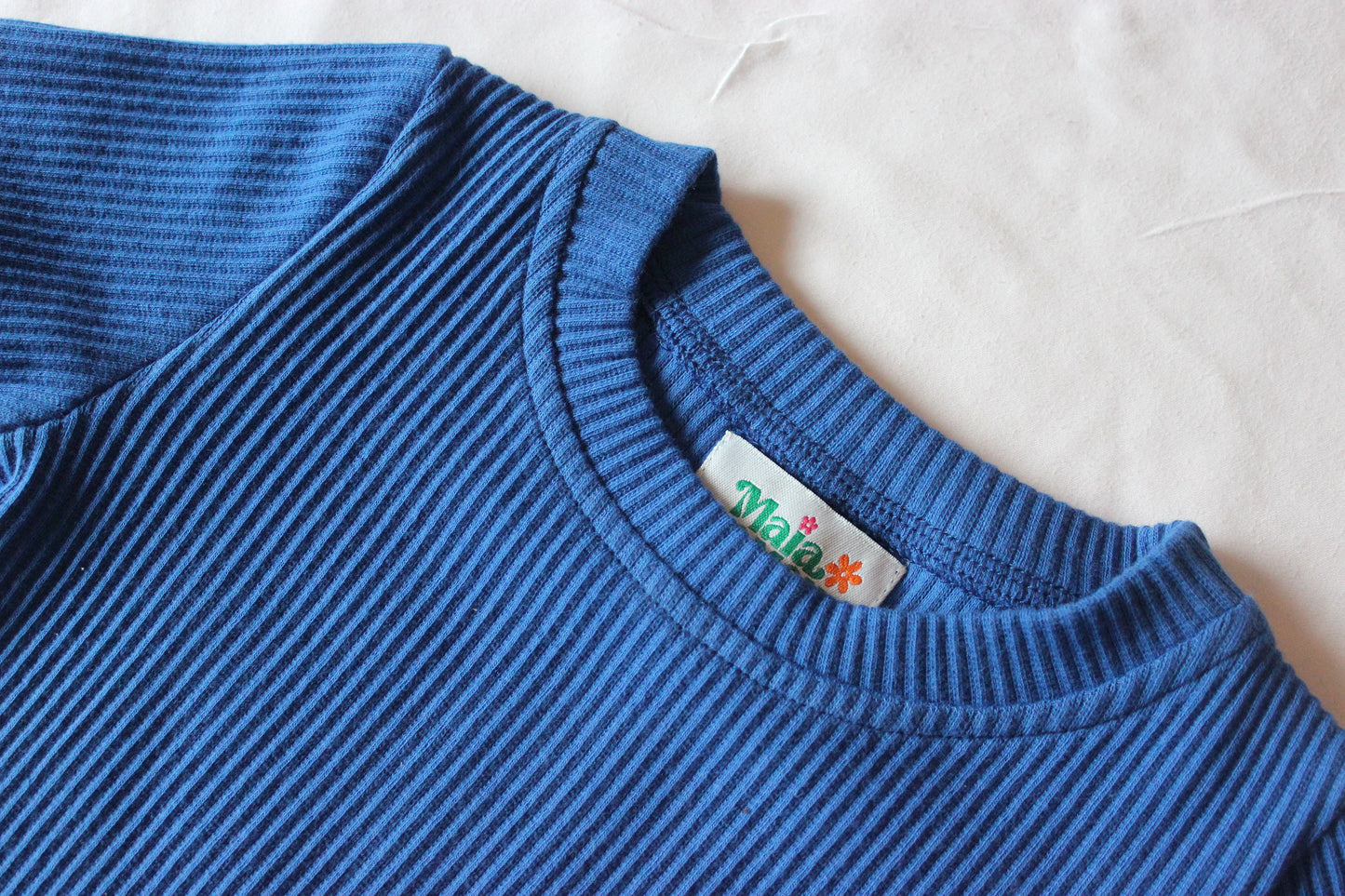 Maia & Mou Basics - Blue Ribbed Tee