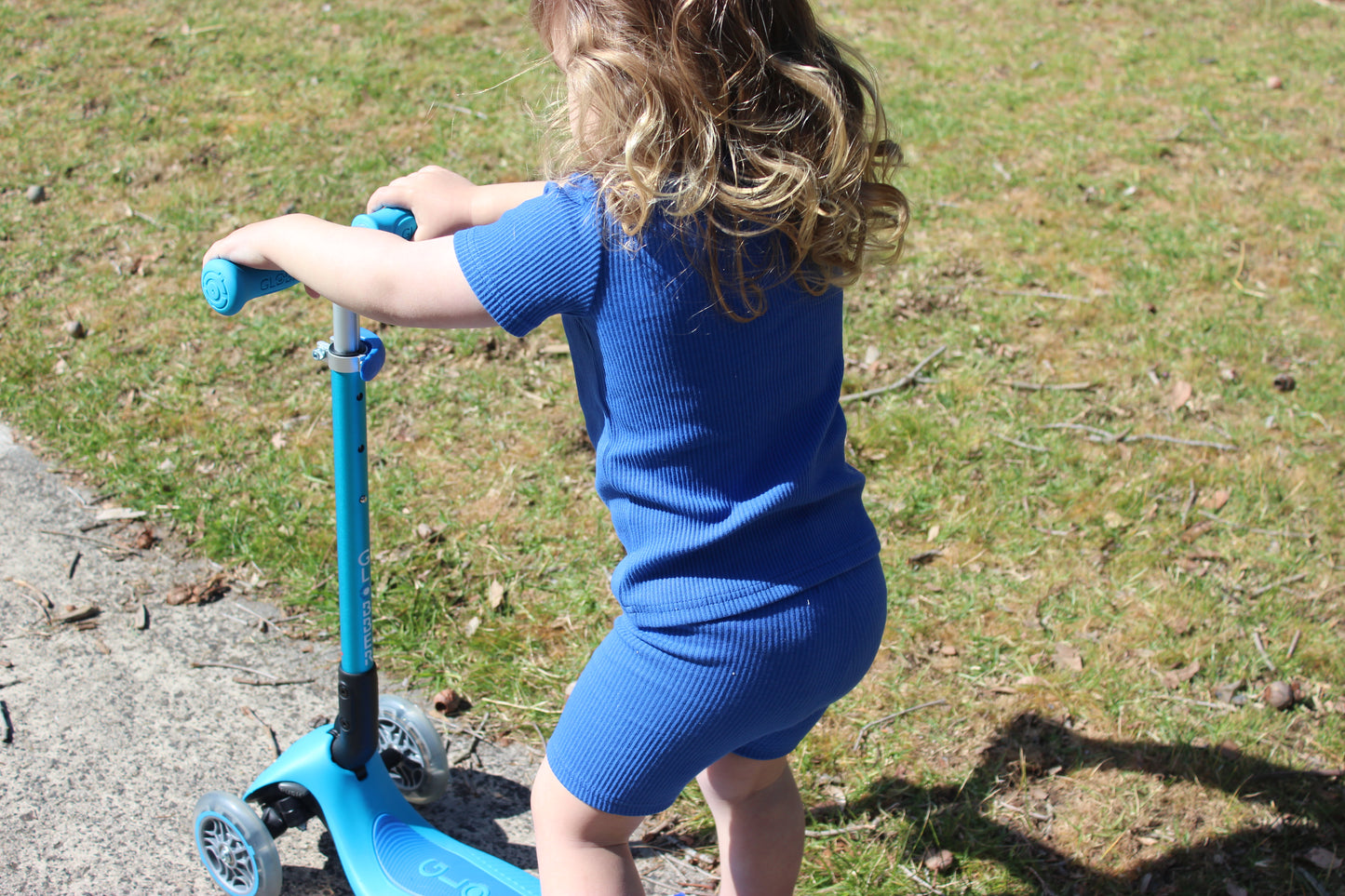 Maia & Mou Basics - Blue Ribbed Shorts