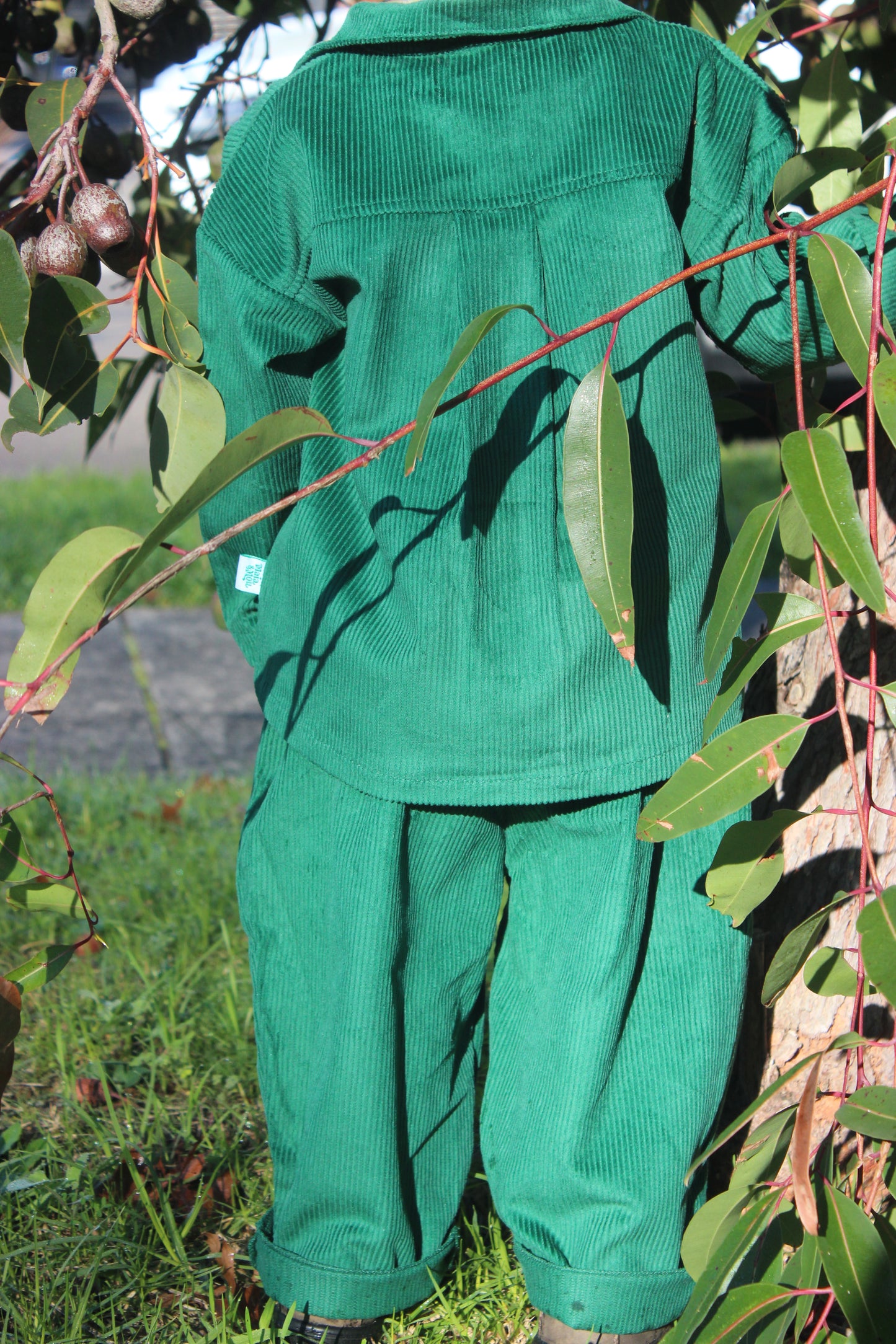 Emerald Green Cord Shacket & Pants Set