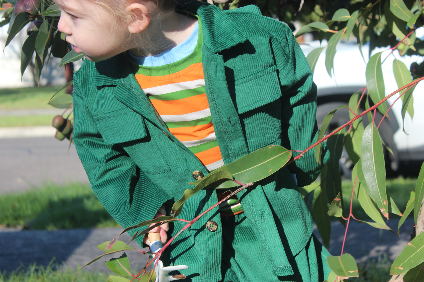 Emerald Green Cord Shacket & Pants Set