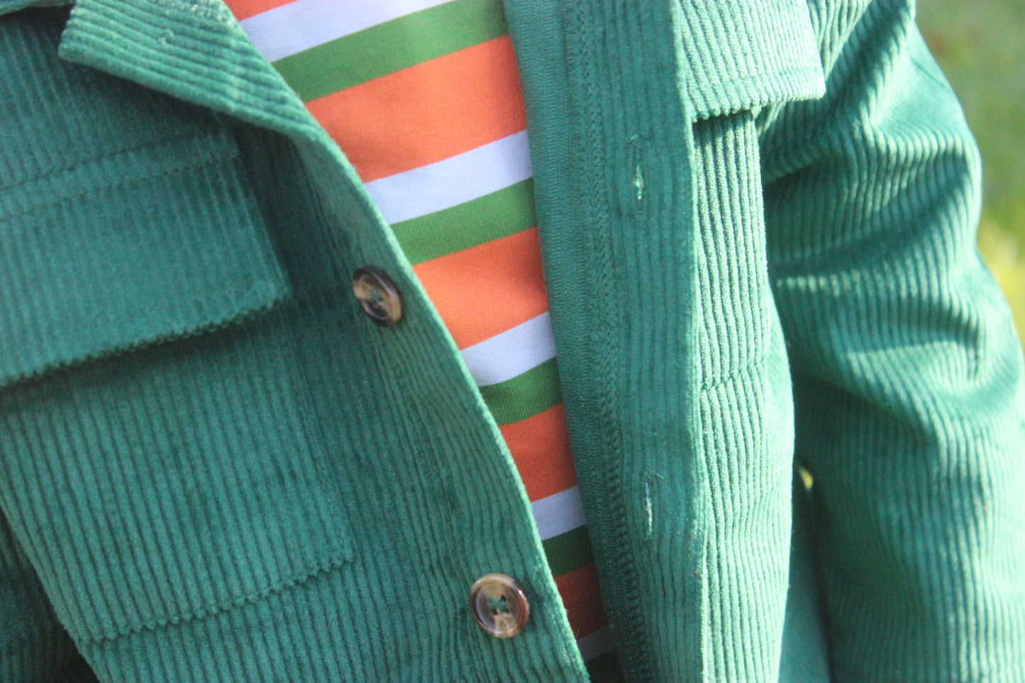 Emerald Green Cord Shacket & Pants Set