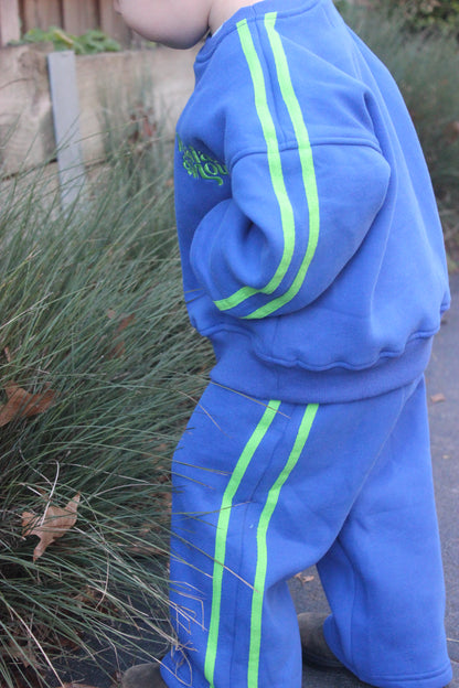 Blue & Lime Trackie Set