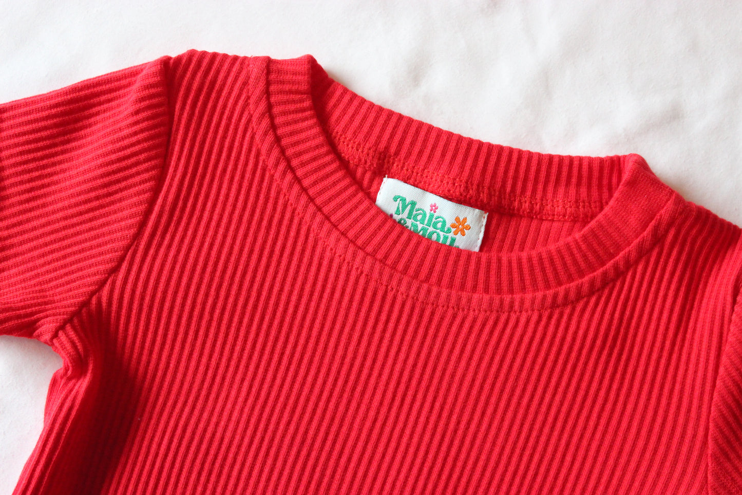 Maia & Mou Basics - Red Ribbed Tee