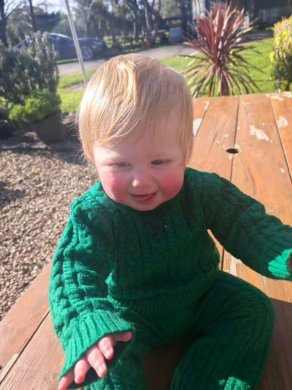 Emerald Green Baby Knit Set