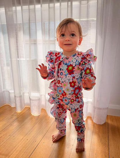 Tea Party Floral Baby Onesie
