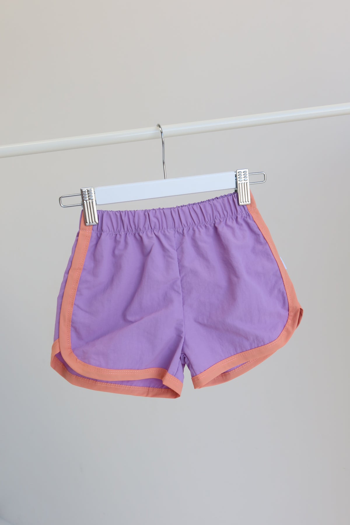 Lilac & Orange Swishy Shorts