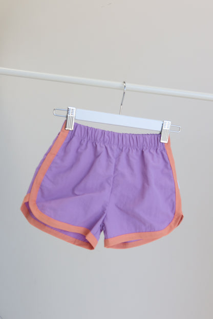 Lilac & Orange Swishy Shorts