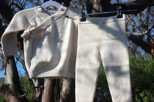 Speckled Baby Wrap Knit Set